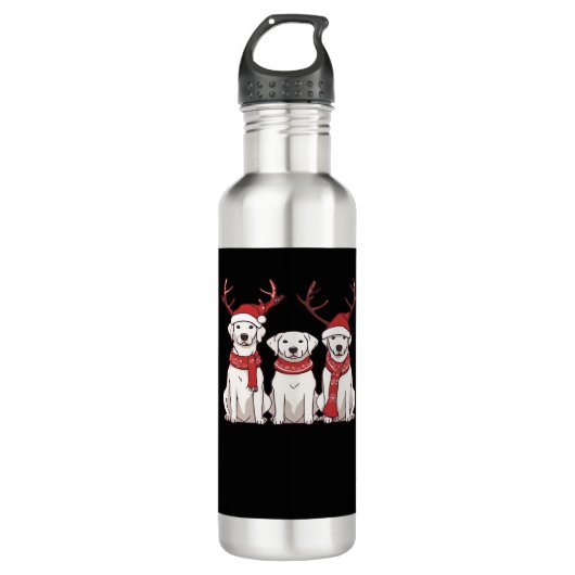 Festive Kuvasz � Christmas Pattern Classic T-Shirt Edelstahlflasche (Vorderseite)