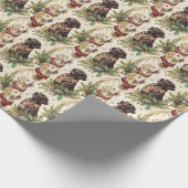Festive Labrador Dogs Christmas Watercolor Geschenkpapier (Ecke)