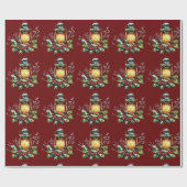 Festive Lantern Nestled in Holly – Seasonal Glow Geschenkpapier (Flach)