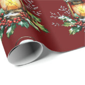 Festive Lantern Nestled in Holly – Seasonal Glow Geschenkpapier (Rolleneckpunkt)