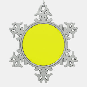 Festive Lemon Yellow Dekor Farbe Anpassen Sie dies Schneeflocken Zinn-Ornament