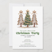 Festive leopard and gold tree holiday invitation einladung (Vorderseite)