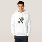 Festive Letter N Holiday  Adult Pullover Hoodie (Vorne ganz)