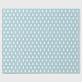 Festive Light Blue White Christmas Tree Muster Geschenkpapier (Flach)