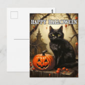 Festive Little Black Kitty Cat Postkarte (Vorne/Hinten)