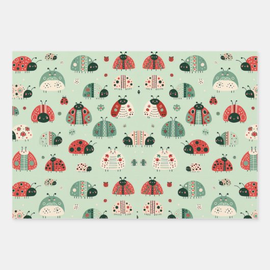 Festive Little Bugs Geschenkpapier Set (Vorderseite 2)
