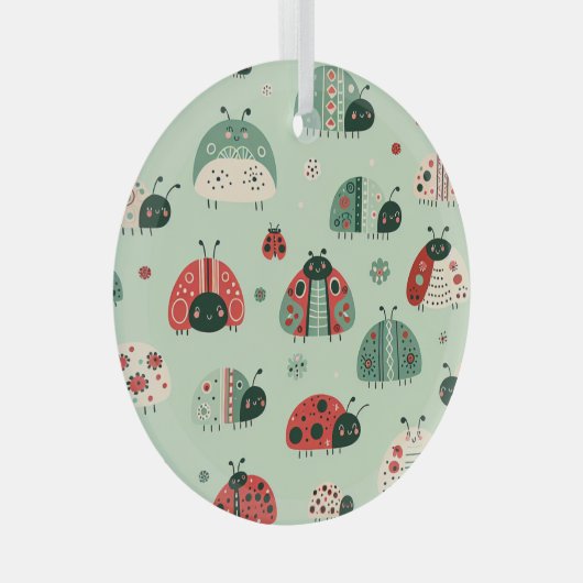Festive Little Bugs Ornament Aus Glas (Vorderseite Rechts)