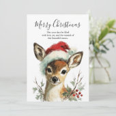 Festive Little Reindeer Feiertagskarte (Stehend Vorderseite)