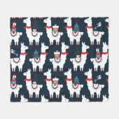 Festive Llamas: Weihnachts-Muster-Delight Fleecedecke (Vorderseite (Horizontal))