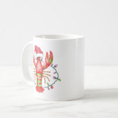 Festive Lobster Christmas Mug with Santa Hat Kaffeetasse (Vorderseite Links)