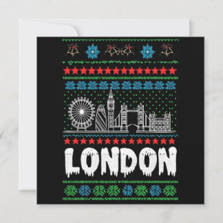 Festive London Vereinigtes Königreich Ugly Christm Dankeskarte