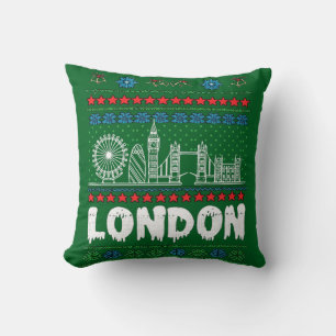 Festive London Vereinigtes Königreich Ugly Christm Kissen