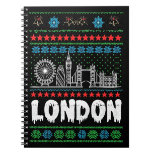 Festive London Vereinigtes Königreich Ugly Christm Notizblock