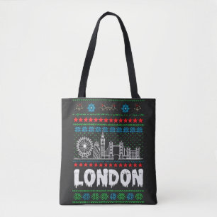 Festive London Vereinigtes Königreich Ugly Christm Tasche