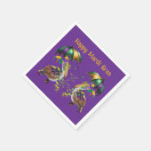 Festive Louisiana Pelican Mardi Gras Serviette (Ecke)