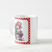Festive Love Messenger Gnome "Heart and Presents" Kaffeetasse (Vorderseite Links)