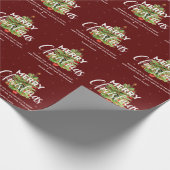 Festive Luxus Burgundy Holiday Frohe Weihnachten Geschenkpapier (Ecke)
