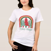 Festive Magic – Retro Rainbow Christmas Tree Desig Tri-Blend Shirt (Vorderseite)