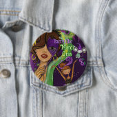 Festive Mardi Gras Carnival Badge | Purple Green Button (Beispiel)