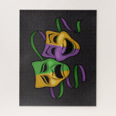 Festive Mardi Gras Happy And Sad Theater Masks Puzzle (Vertikal)