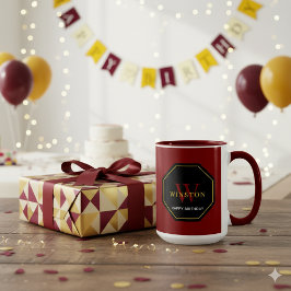 Festive Maroon Combo Mug for Birthday Celebrations Tasse
