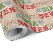 Festive Meme "Six Seven" 6,7 Xmas Trees Kraft  Geschenkpapier (Rolleneckpunkt)
