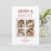 Festive Merry And Bright Christmas Feiertagskarte (Stehend Vorderseite)