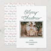 Festive Merry And Bright Christmas  Feiertagskarte (Vorne/Hinten)