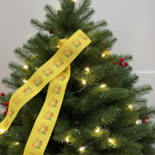 Festive Merry and Bright Stripe on Old Gold Ripsband