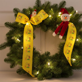 Festive Merry and Bright Stripe on Old Gold Ripsband