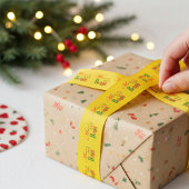 Festive Merry and Bright Stripe on Old Gold Ripsband