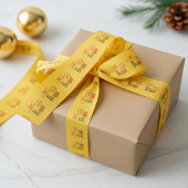 Festive Merry and Bright Stripe on Old Gold Ripsband