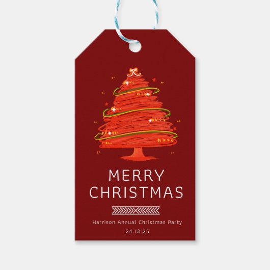 Festive Merry Christmas  Geschenkanhänger (Vorderseite)