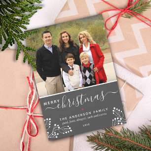 Festive Merry Christmas Holiday Photo Card Feiertagskarte