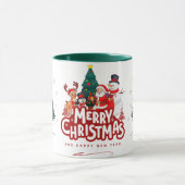 Festive Merry Christmas Holidays Tree Reindeer Tasse (Zentrum)