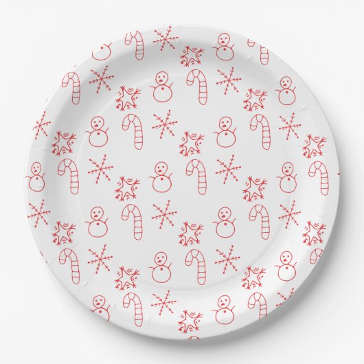 Festive Merry Christmas Napkin Pappteller (Vorderseite)