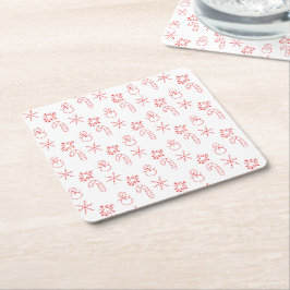 Festive Merry Christmas Napkin Rechteckiger Pappuntersetzer