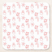 Festive Merry Christmas Napkin Rechteckiger Pappuntersetzer (Vorderseite)