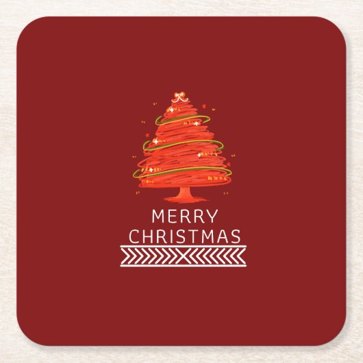 Festive Merry Christmas Napkin Rechteckiger Pappuntersetzer (Vorderseite)