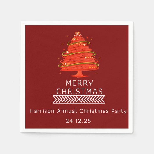 Festive Merry Christmas Napkin Serviette (Vorderseite)