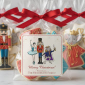 Festive Merry Christmas Nutcracker Ballet Quadratischer Aufkleber