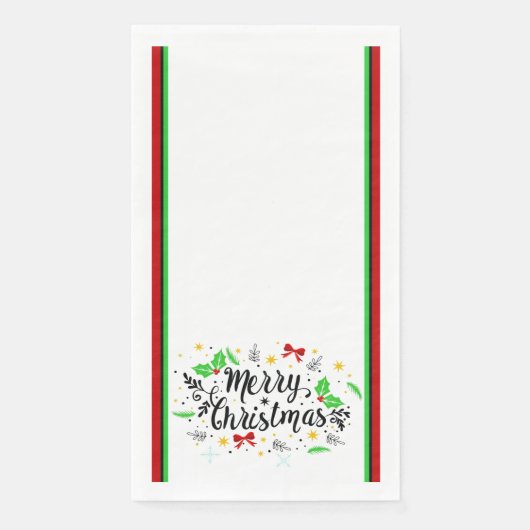 Festive Merry Christmas Paper Guest Towels Serviette (Vorderseite)