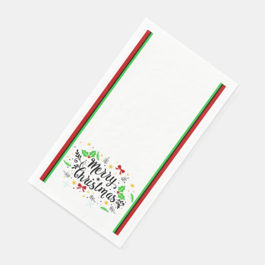 Festive Merry Christmas Paper Guest Towels Serviette (Ecke)