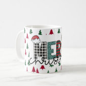 Festive "MERRY Christmas" Pattern Mug Kaffeetasse (Vorderseite Links)