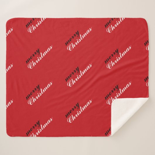 Festive Merry Christmas Patterned Sherpadecke (Vorderseite (Horizontal))