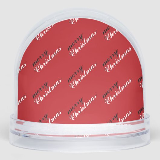 Festive Merry Christmas Patterned Winter Schneekugeln (Vorderseite)