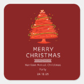 Festive Merry Christmas  Quadratischer Aufkleber (Vorderseite)