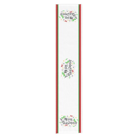 Festive Merry Christmas Short Table Runner Kurzer Tischläufer (Vorderseite)