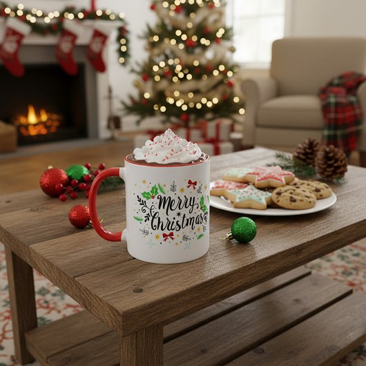 Festive Merry Christmas Tasse
