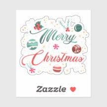 Festive Merry Christmas Typography with Ornaments